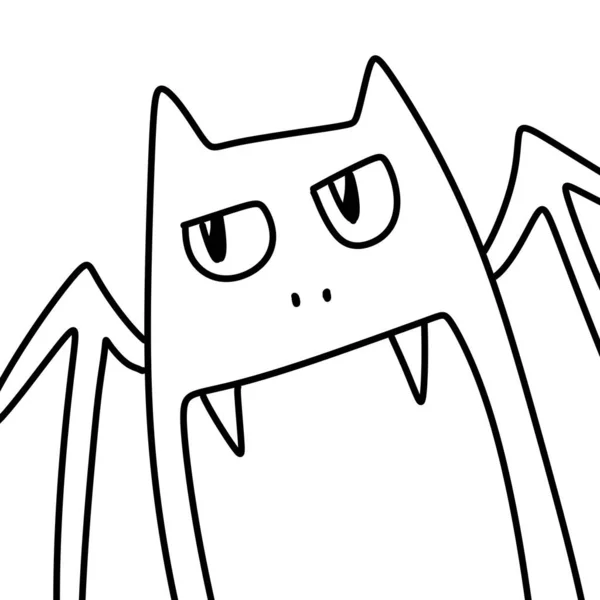 Desenho Linha Desenho Animado Morcego Para Colorir — Fotografia de Stock