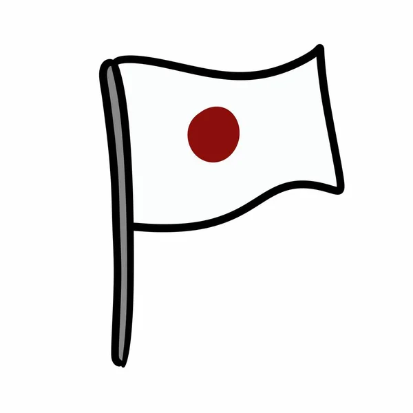 Japonya Bayrağı Izole Edilmiş Simge Tasarımı — Stok fotoğraf