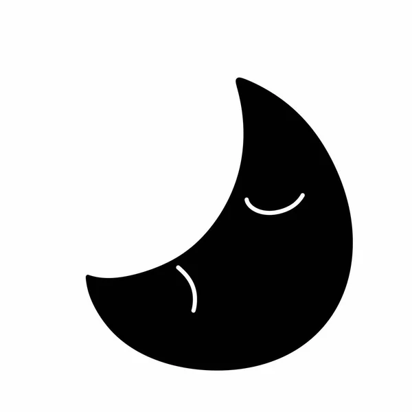 Black Moon Cartoon White Background — Stock Photo, Image