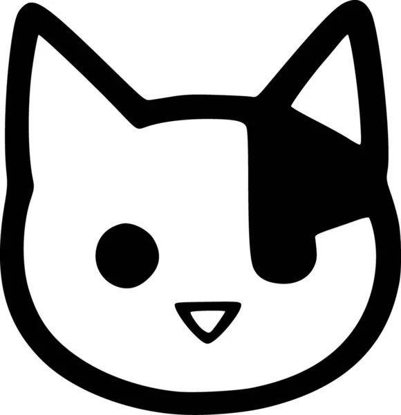 Black White Cat Cartoon White Background — Stock Photo, Image