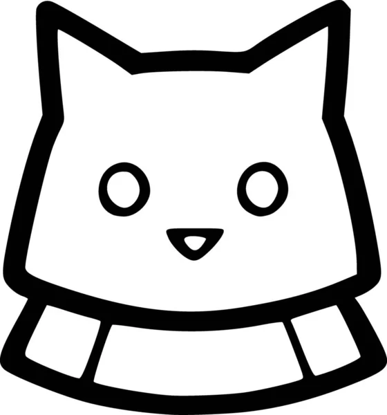 Blanco Negro Dibujos Animados Gato Sobre Fondo Blanco —  Fotos de Stock