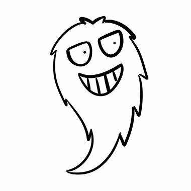 Mutlu cadılar bayramı çizgi film yüz ikonu tasarımı