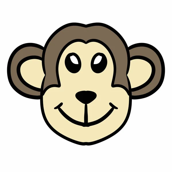 Monkey Head Animal Cartoon White Background — Stock Photo, Image