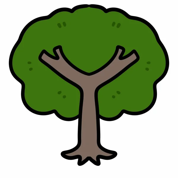 Baum Wald Symbol Farbe Umriss Auf Weißem Hintergrund — Stockfoto