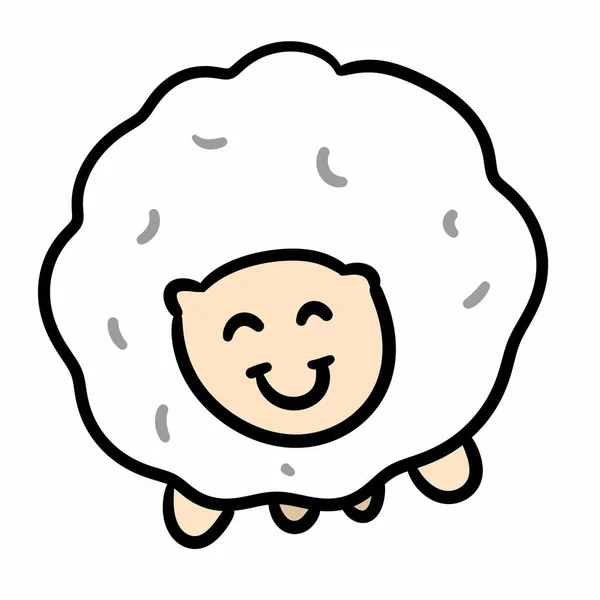 Cute Little Sheep Head Character — Stock Photo, Image