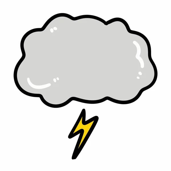 Farblinie Wolke Mit Blitz Symbol Wolkenwetter — Stockfoto