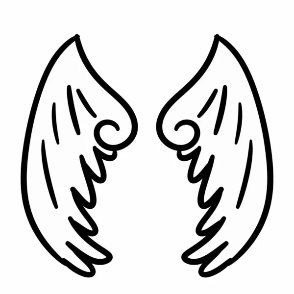 Twee Engel Vleugels Cartoon Witte Achtergrond Illustratie — Stockfoto