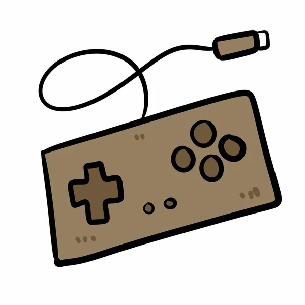 Retro Cartoon Doodle Style Video Game Controller — стокове фото