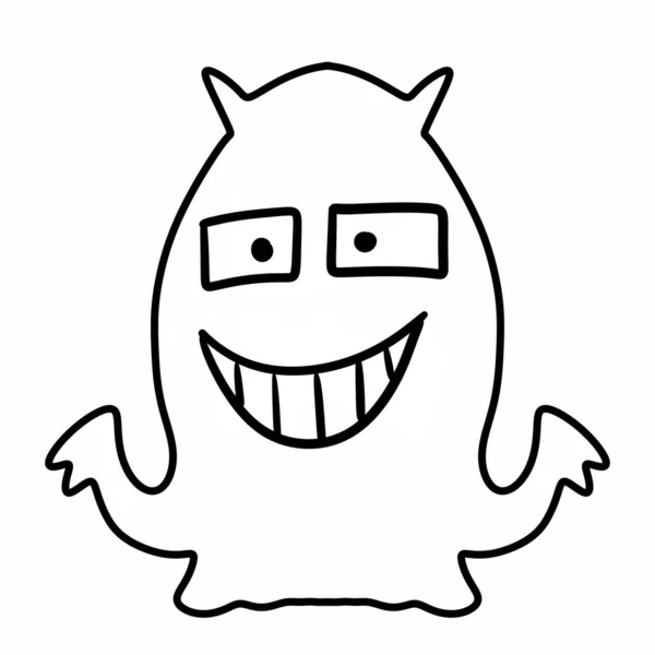 Χαρούμενο Φάντασμα Απόκριες Εικονίδιο Σχέδιο Απεικόνισης — Φωτογραφία Αρχείου