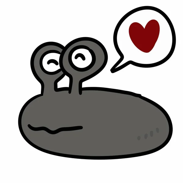 Cartoon Doodle Love Heart — Stock Photo, Image