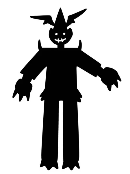 Homme Dans Monstre Noir Halloween — Photo