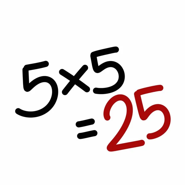Икона Математики Стиль Плоского Дизайна Пять Цифр — стоковое фото