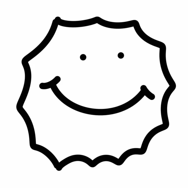 Icono Cara Emoji Feliz Estilo Del Esquema —  Fotos de Stock