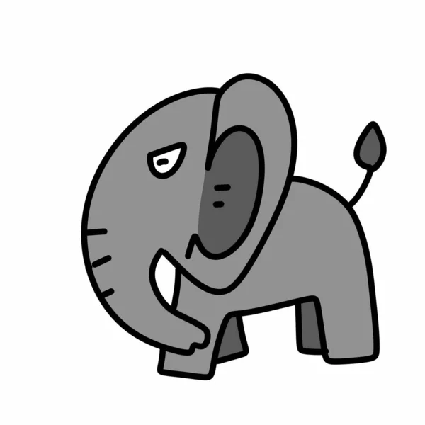 白色背景的大象卡通画 — 图库照片