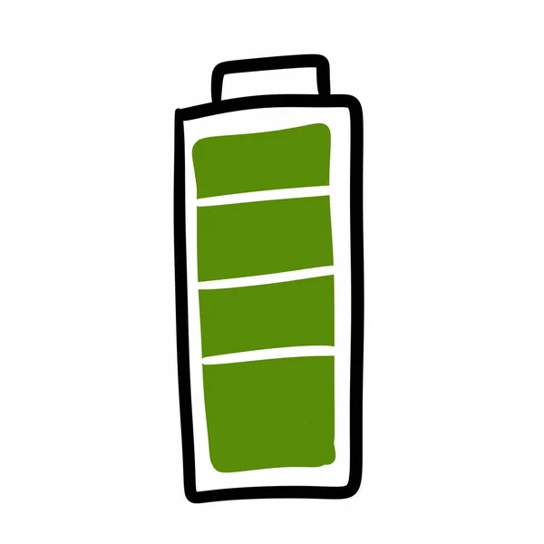Ikona Baterii Styl Konturu Białym Tle — Zdjęcie stockowe