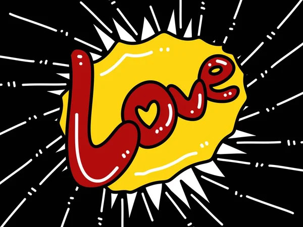 Láska Slovo Žlutém Pozadí — Stock fotografie