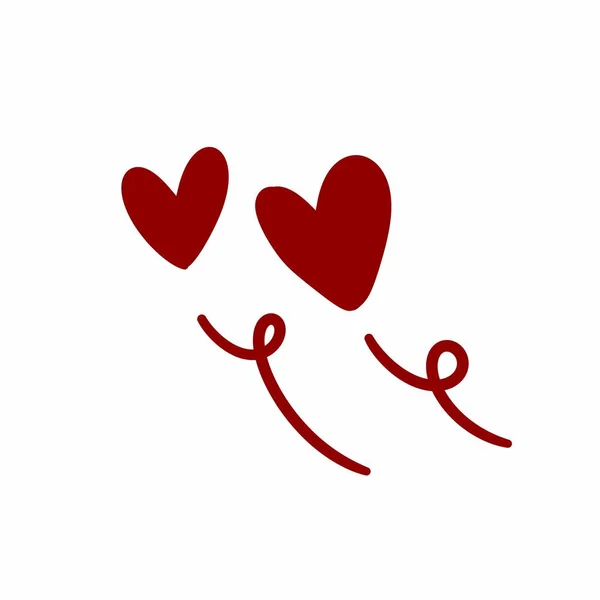 Handgetekende Liefde Vector Pictogram Illustratie Symbool Van Valentijnsdag — Stockfoto
