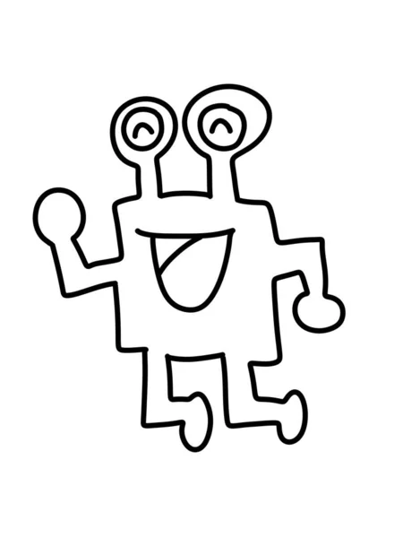 Robô Dos Desenhos Animados Fundo Branco — Fotografia de Stock