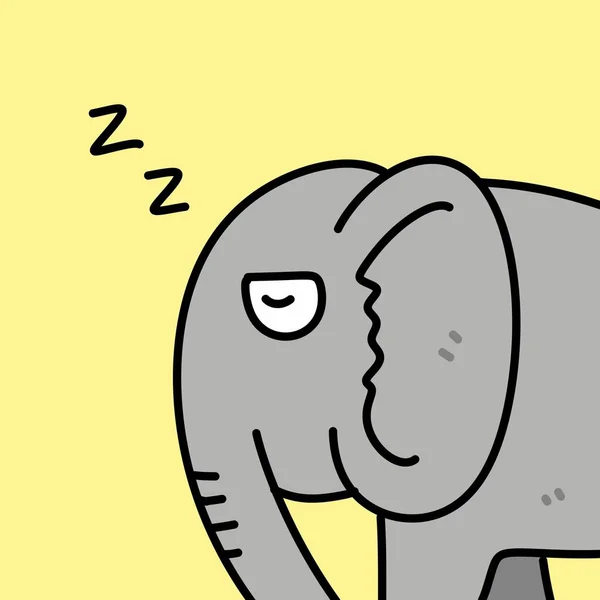 Karikatur Süßer Dicker Elefant Mit Gedankenblase — Stockfoto