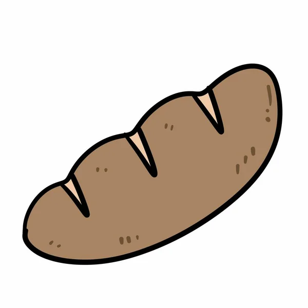 Ekmek Simgesi Yemek Karikatürü Çizimi — Stok fotoğraf