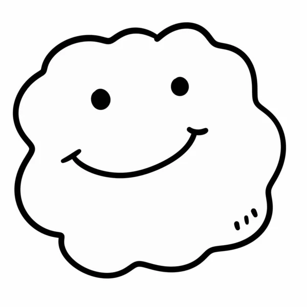 Arte Desenho Animado Doodle Feliz Nuvem Ilustração — Fotografia de Stock