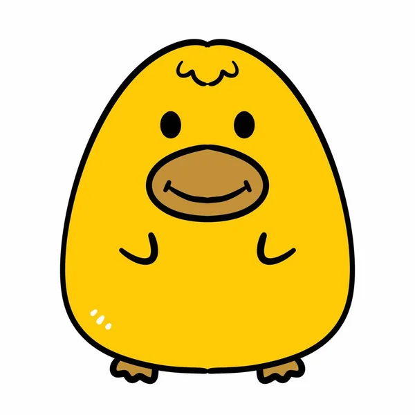 Lindo Mano Dibujado Amarillo Pato Goma —  Fotos de Stock
