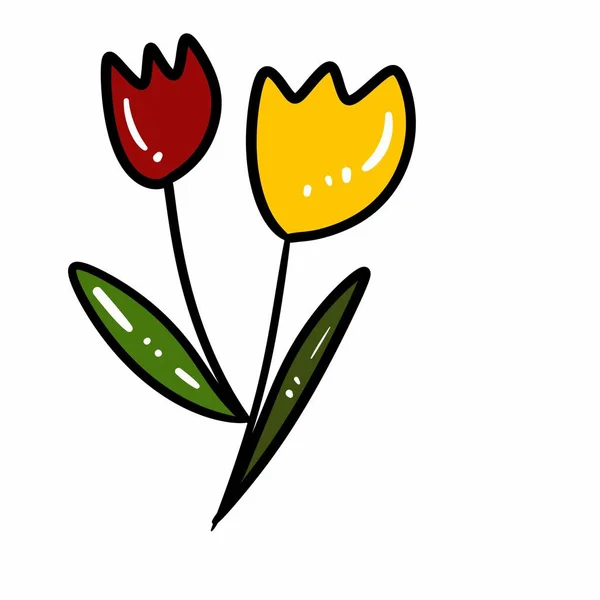 Beautiful Flowers Decorative Icon Illustration Design — Stock Photo, Image