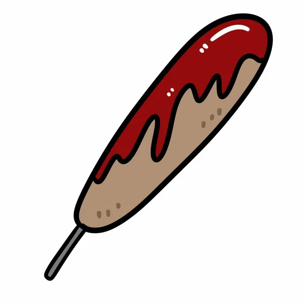 Kartun Doodle Hot Dog — Stok Foto