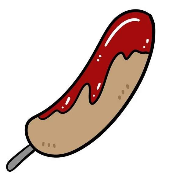 Dessin Animé Icône Hot Dog — Photo