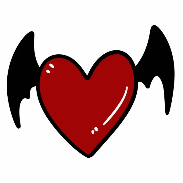 Illustration Red Heart Evil Wing — Stock Photo, Image