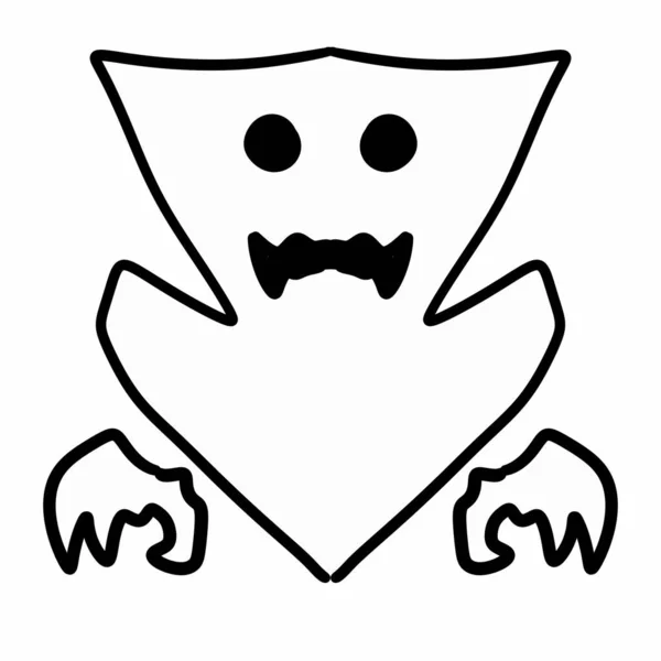 Ícone Desenho Animado Fantasma Estilo Esboço — Fotografia de Stock