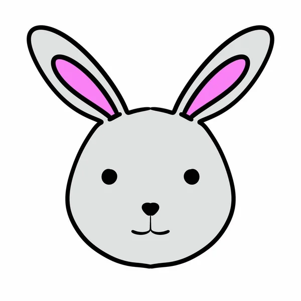 Милая Изолированная Икона Головой Кролика — стоковое фото