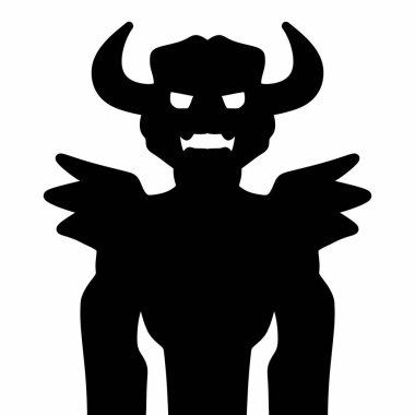 Cadılar bayramı canavarı silueti beyaza izole edilmiş..