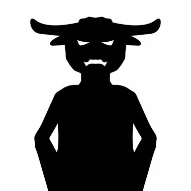 Cadılar bayramı canavarı silueti beyaza izole edilmiş..