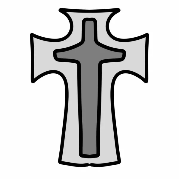 Ikona Krzyża Symbol Krzyża Chrześcijańskiego Ilustracja — Zdjęcie stockowe