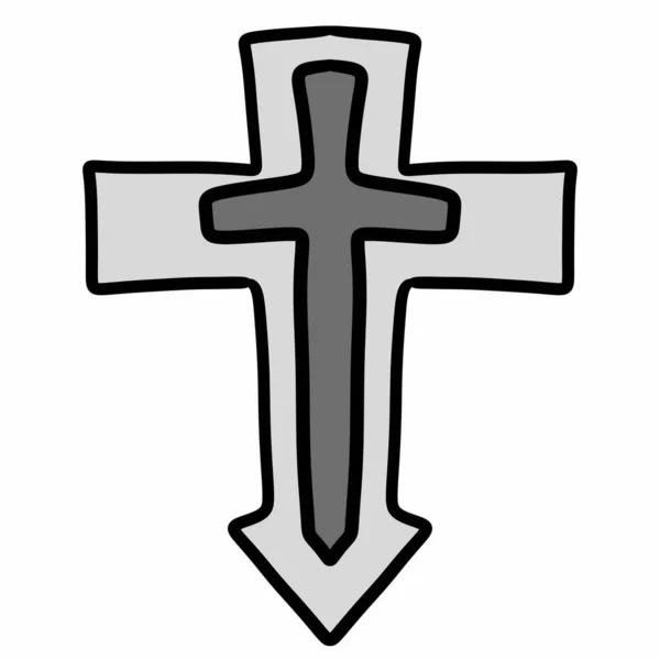 Icona Della Croce Croce Cristiana Simbolo Illustrazione — Foto Stock