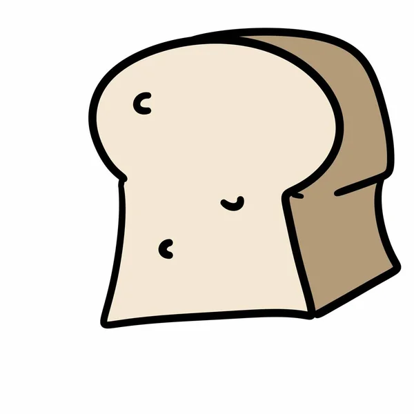 Ikon Roti Kartun Pada Latar Belakang Putih Ilustrasi — Stok Foto