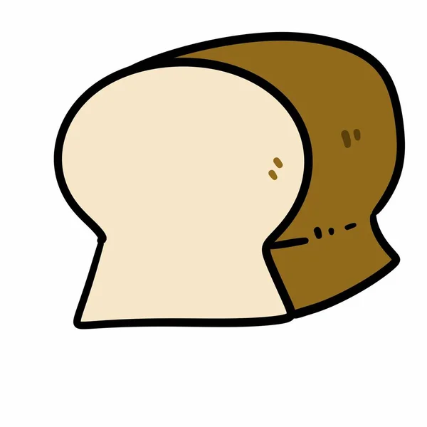 Beyaz Arkaplanda Ekmek Simgesi Karikatürü Illüstrasyon — Stok fotoğraf