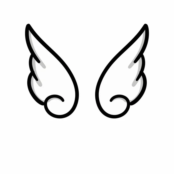 Křídla Anděl Křídla Ikona Bílém Pozadí — Stock fotografie
