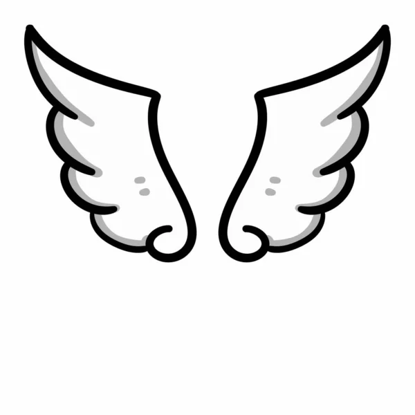 Vleugels Engel Vleugels Pictogram Witte Achtergrond — Stockfoto