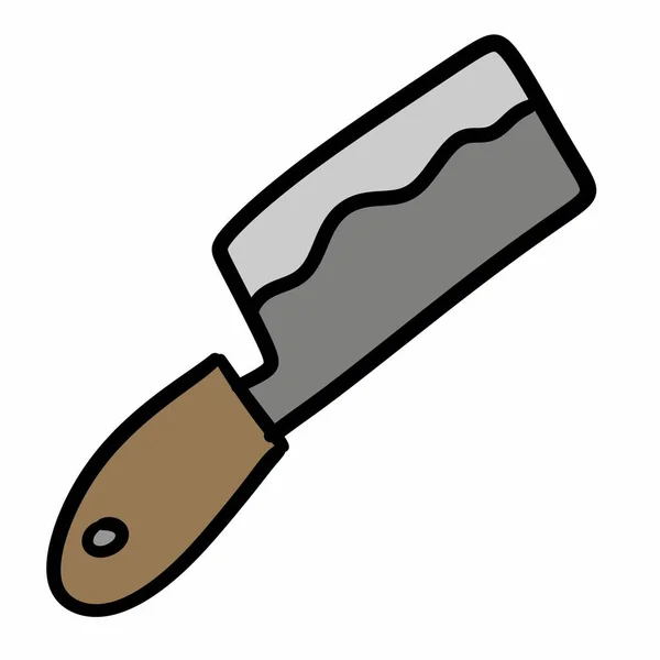 Nóż Kuchenny Ilustracja Białym Tle — Zdjęcie stockowe