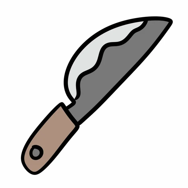 Kuchyňský Nůž Ilustrace Bílém Pozadí — Stock fotografie