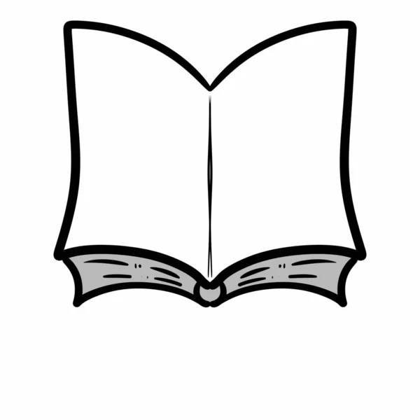 Βιβλίο Της Σχολικής Βιβλιογραφίας Και Θέμα Βιβλιοθήκη Απομονωμένο Σχέδιο Εικονογράφηση — Φωτογραφία Αρχείου
