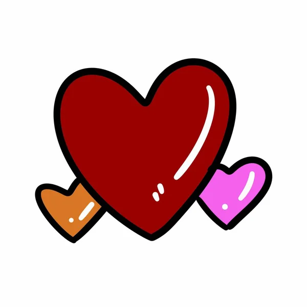 Arte Cor Coração Doodle Desenhos Animados — Fotografia de Stock