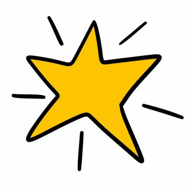 Sevimli yıldız ikonu. düz dizayn