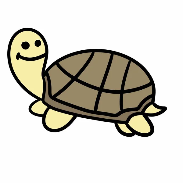 Cute Turtle Doodle Cartoon Character — Stock Photo, Image