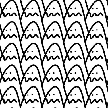 El çizimi, pürüzsüz desen. doodle tarzı cadılar bayramı arkaplanı