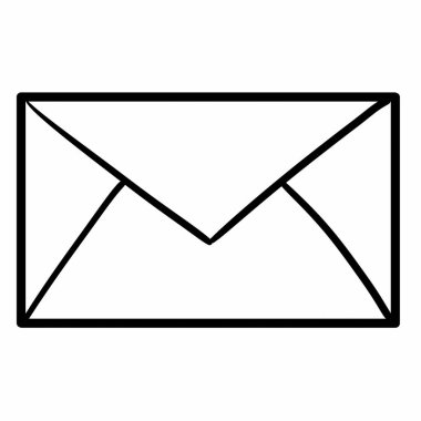 Beyaz arkaplanda e- posta iletisi simgesi