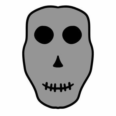 Kemik karikatürlü ölü kafatası