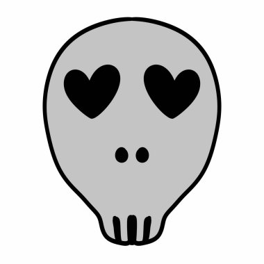 Kemik karikatürlü ölü kafatası